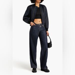 🌟 NWT Simkhai Casey Coated High‑Rise Straight‑Leg Jeans – Size 28